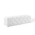 Modway Furniture 60 in. Amour Tufted Button Entryway Faux Leather Bench White EEI-3769-WHI